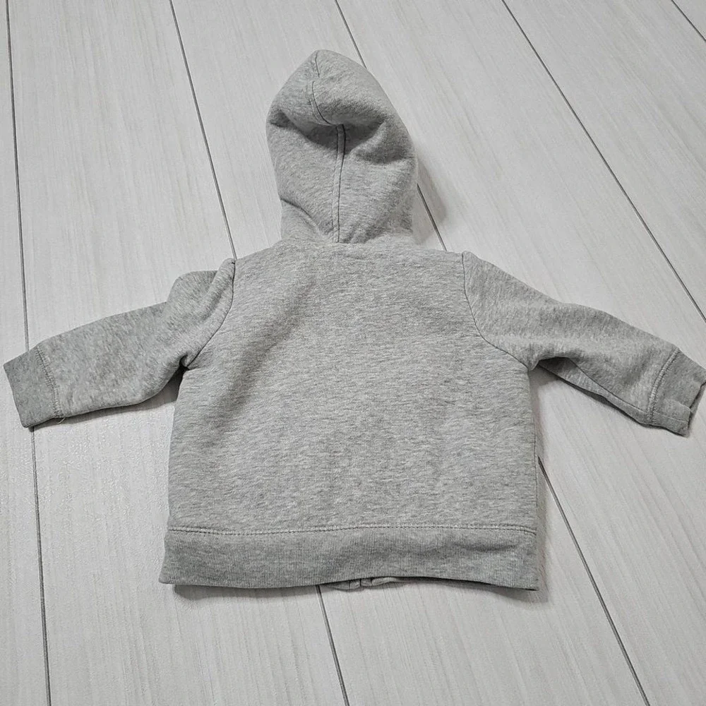 babyGap Baby Gray Sherpa Lined Zip Up Hoodie Jacket 6 12 Months Cozy Warm Casual